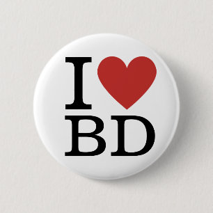 Macaron Rond 5 Cm I ❤️ Love BD - Bouton de la broche du département 
