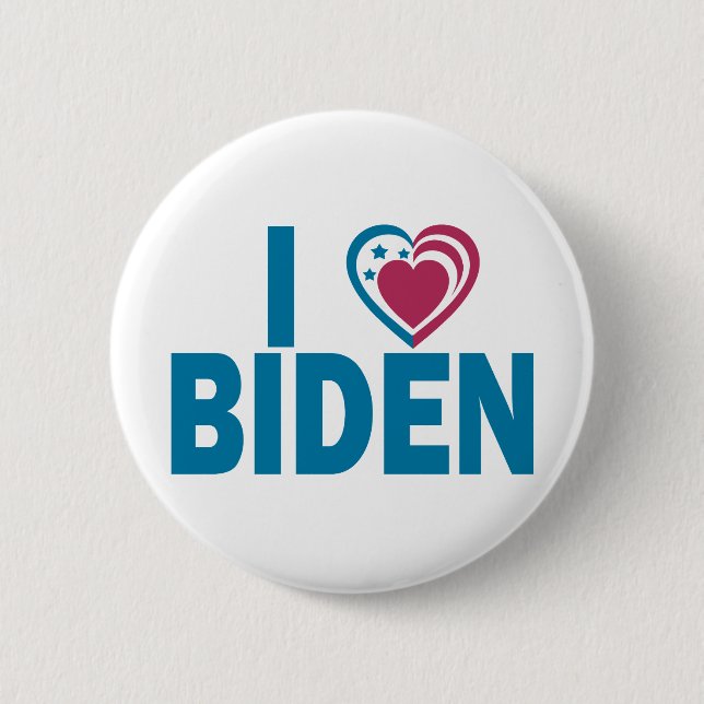 Macaron Rond 5 Cm I Love Biden (Devant)