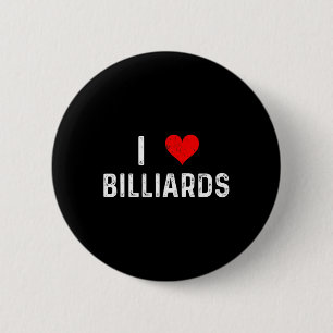 Macaron Rond 5 Cm I Love Billiards - Coeur - Poisson Perdu Table H