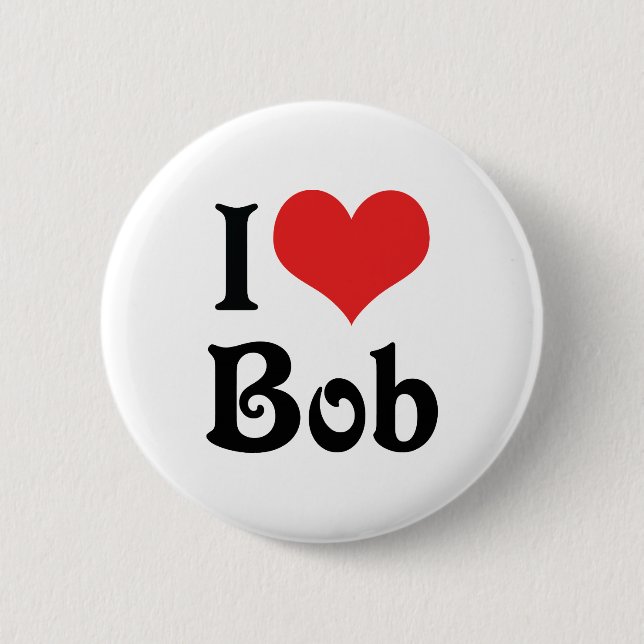 Macaron Rond 5 Cm I Love Bob (Devant)