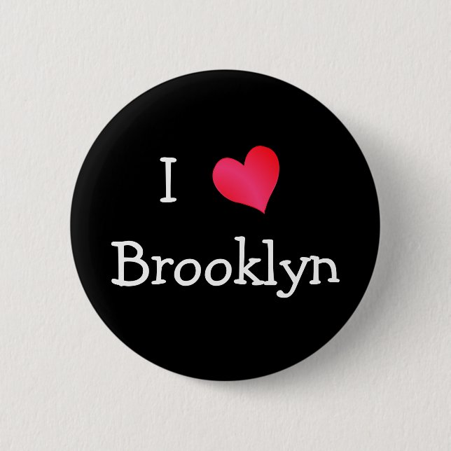Macaron Rond 5 Cm I Love Brooklyn (Devant)