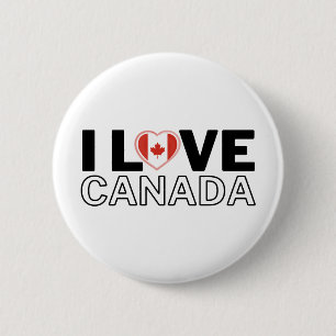 Macaron Rond 5 Cm I LOVE CANADA - For real Canadians!