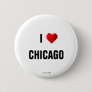 Macaron Rond 5 Cm I Love Chicago" bouton de rappel