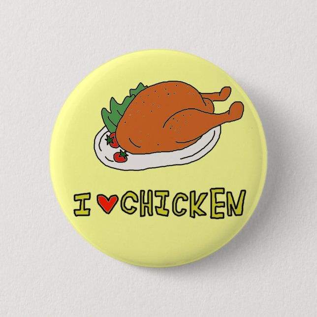 MACARON ROND 5 CM I LOVE CHICKEN (Devant)