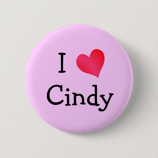 Macaron Rond 5 Cm I Love Cindy (Devant)