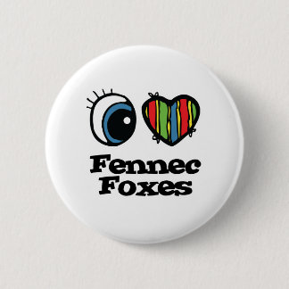 Macaron Rond 5 Cm I Love (Coeur) Fennec renards