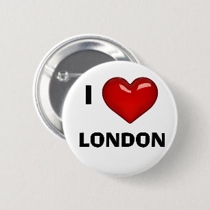 Macaron Rond 5 Cm I LOVE (COEUR) LONDRES modifiable