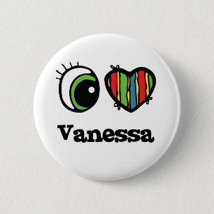 Macaron Rond 5 Cm I Love (Coeur) Vanessa