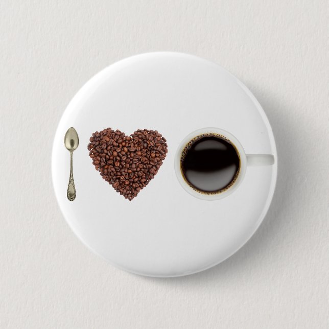 Macaron Rond 5 Cm I Love Coffee 01 (Devant)