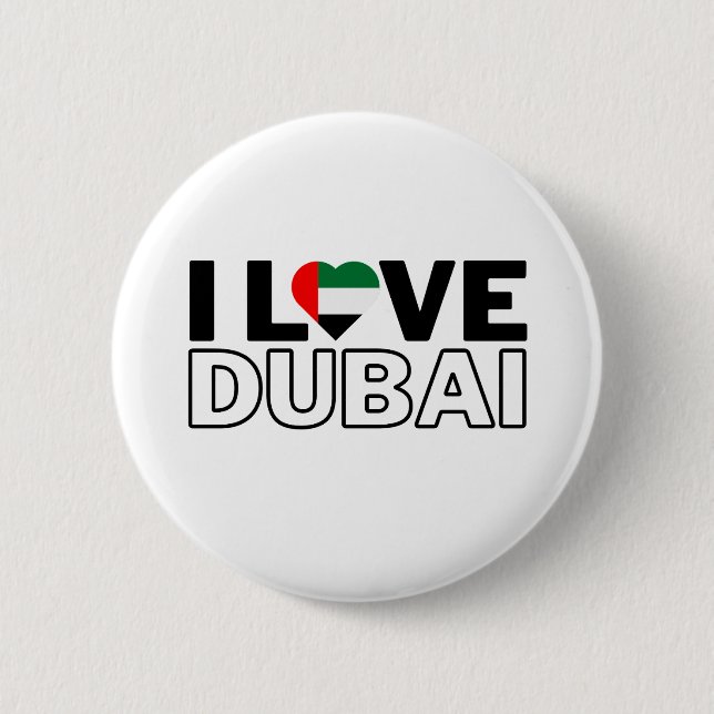 Macaron Rond 5 Cm I LOVE DUBAI - For real Dubaians! (Devant)