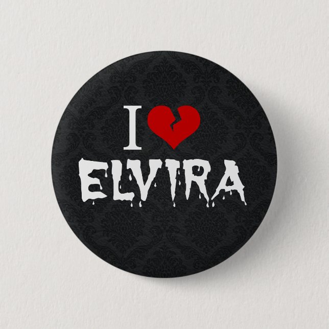 Macaron Rond 5 Cm I Love Elvira Coeur brisé (Devant)
