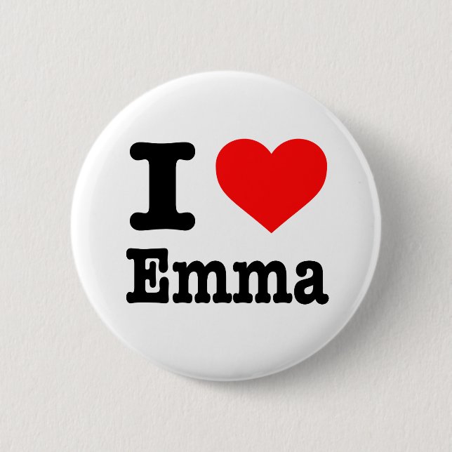 MACARON ROND 5 CM "I LOVE EMMA" (Devant)