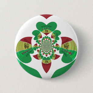 Macaron Rond 5 Cm I Love Ethiopia Kaleidoscope - Heartfeel Rasta Art