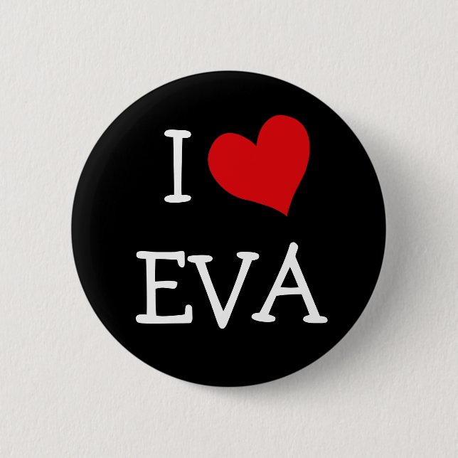 Macaron Rond 5 Cm I Love Eva (Devant)