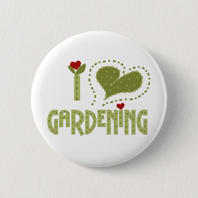 Macaron Rond 5 Cm I Love Gardening Tshirts et cadeaux (Devant)