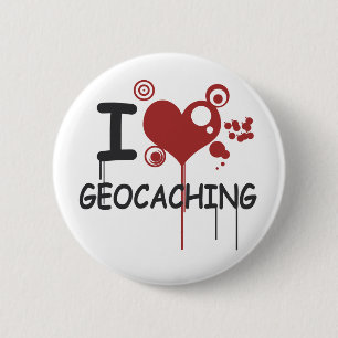 Macaron Rond 5 Cm I love geocaching