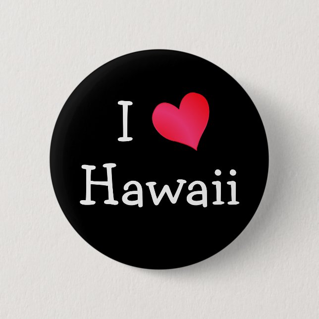 Macaron Rond 5 Cm I Love Hawaii (Devant)
