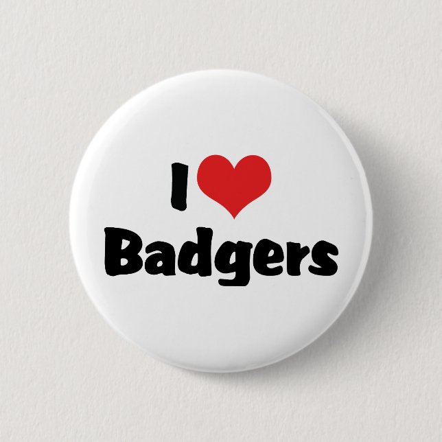 Macaron Rond 5 Cm I Love Heart Badgers (Devant)