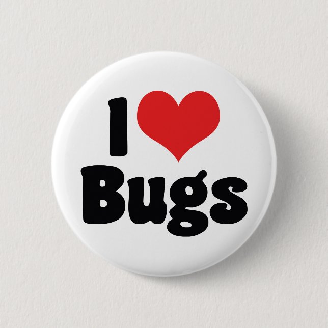 Macaron Rond 5 Cm I Love Heart Bugs - Insectes Entomologiste (Devant)