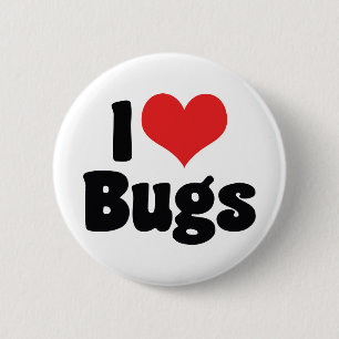 Macaron Rond 5 Cm I Love Heart Bugs - Insectes Entomologiste