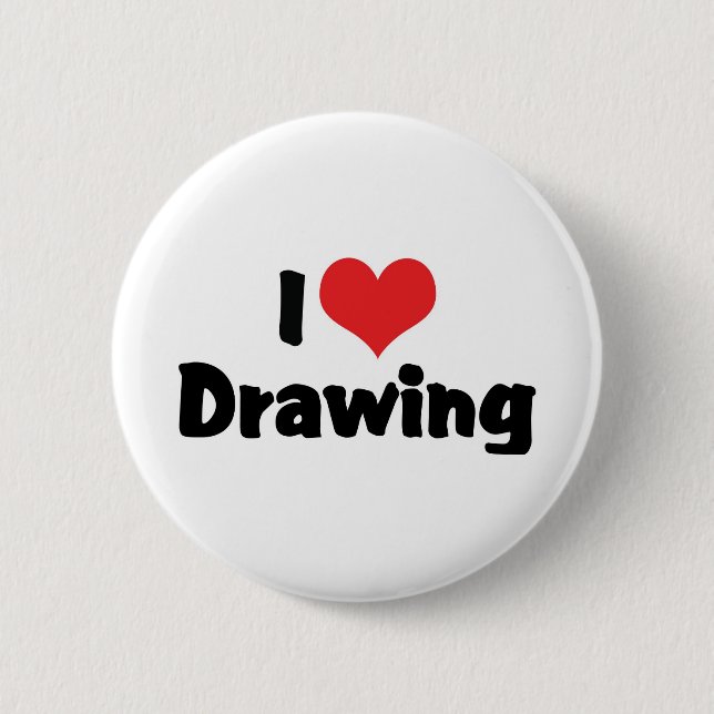 Macaron Rond 5 Cm I Love Heart Dessin - Artistes & Illustrateur (Devant)