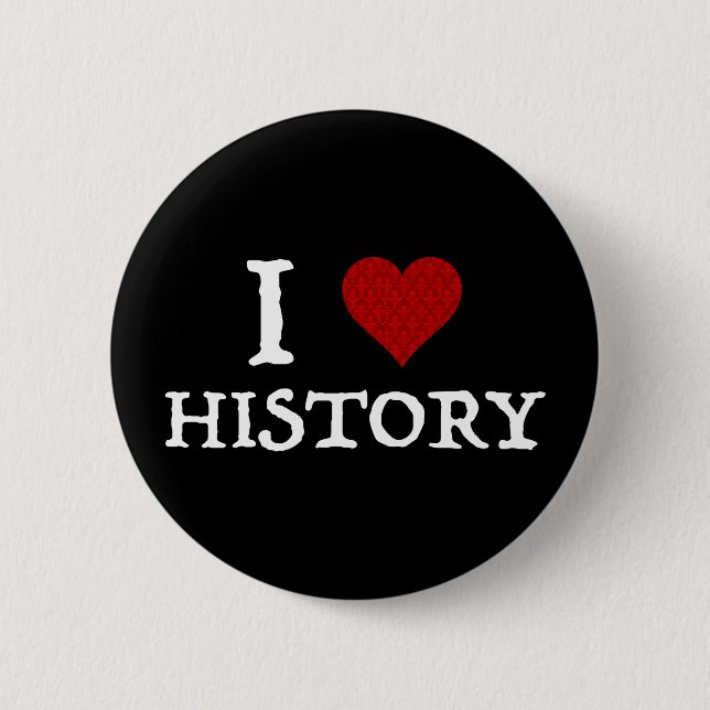 Macaron Rond 5 Cm I Love (Heart) History (Devant)