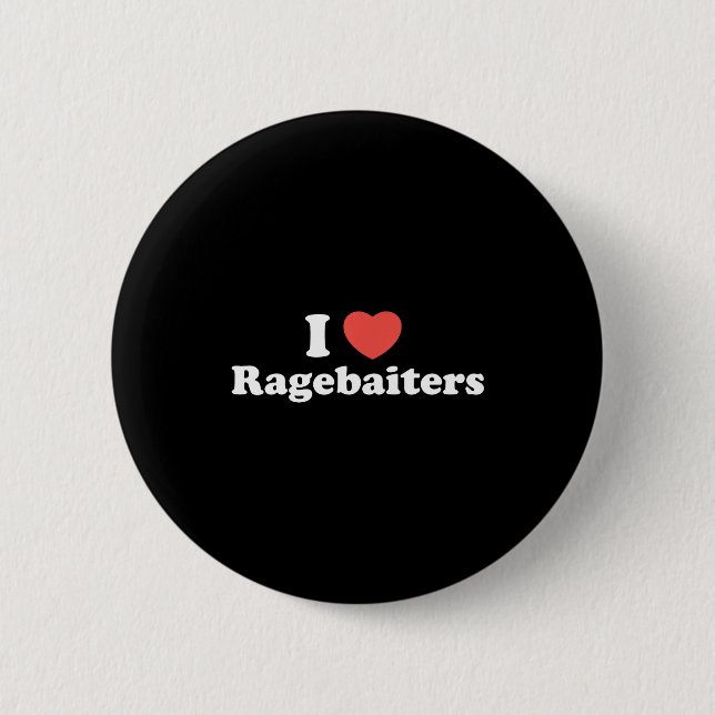 Macaron Rond 5 Cm I Love Heart Ragebaiters  (Devant)