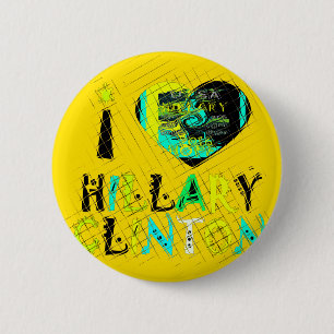 Macaron Rond 5 Cm I Love Hillary USA Art Print
