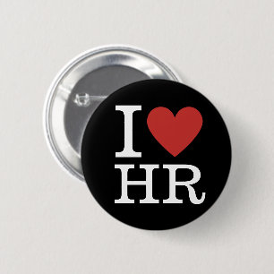 Macaron Rond 5 Cm I ❤️ Love HR - Département RH - Bouton Pin