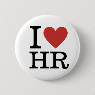 Macaron Rond 5 Cm I ❤️ Love HR (HR Dep.) PERSONNALISABLE 