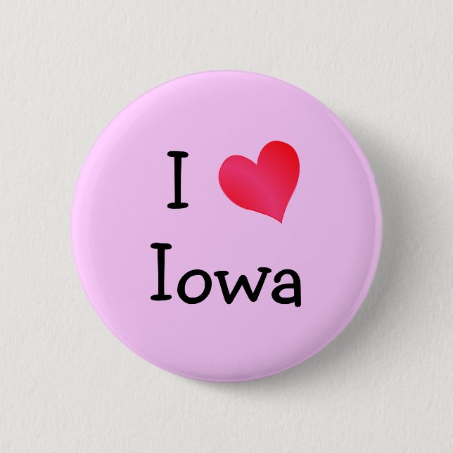 Macaron Rond 5 Cm I Love Iowa (Devant)