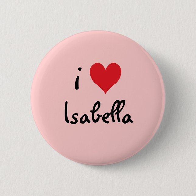 Macaron Rond 5 Cm I Love Isabella (Devant)