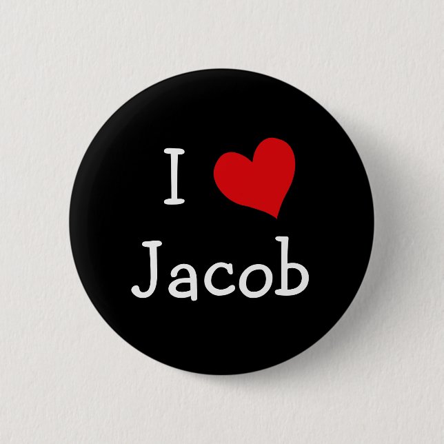 Macaron Rond 5 Cm I Love Jacob (Devant)