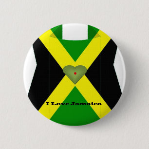 Macaron Rond 5 Cm I Love Jamaica Have a Nice Day and a Better Night