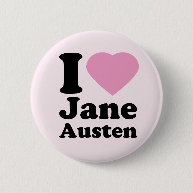 Macaron Rond 5 Cm I Love Jane Austen Button (Devant)