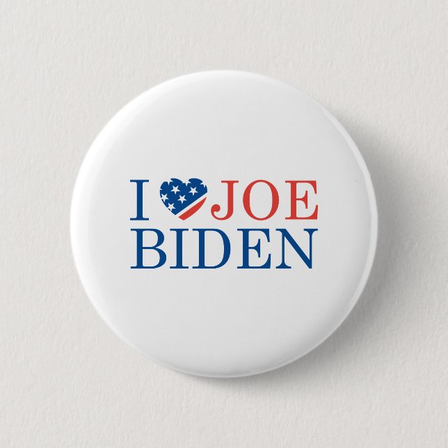 Macaron Rond 5 Cm I Love Joe Biden 2020 (Devant)