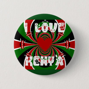Macaron Rond 5 Cm I Love Kenya Hakuna Matata Dons Round Bouton
