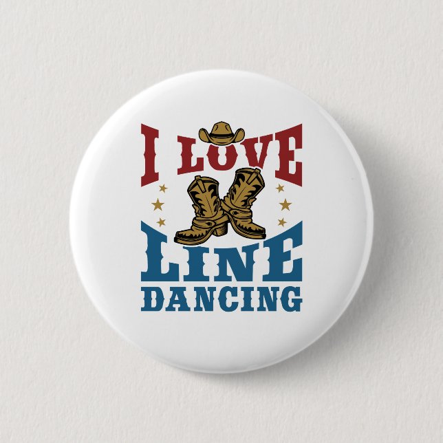 Macaron Rond 5 Cm I Love Line Dancing (Devant)