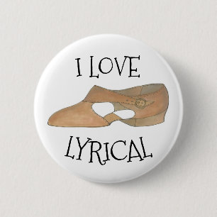 Macaron Rond 5 Cm I Love Lyrical Tan Modern Dance Enseignant Chaussu