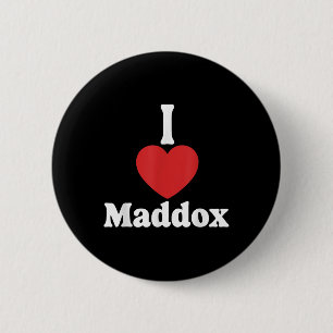 Macaron Rond 5 Cm I Love Maddox Heart Super Nom personnalisé Maddo