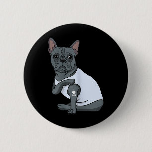 Macaron Rond 5 Cm I Love Maman Tattoo Funny French Bulldog Mothers D