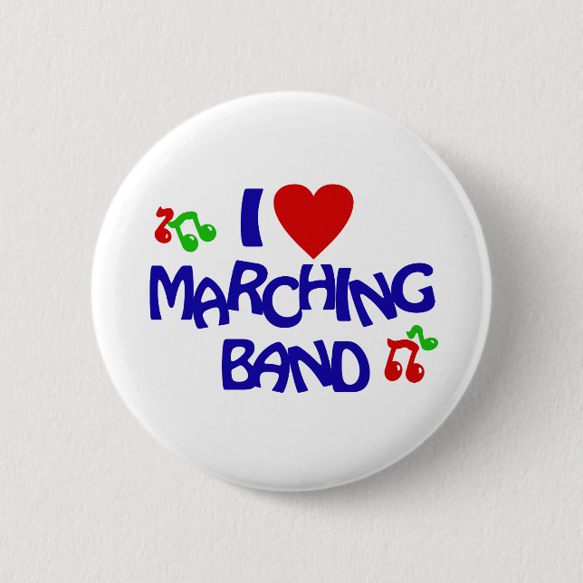 Macaron Rond 5 Cm I Love Marching Band (Devant)