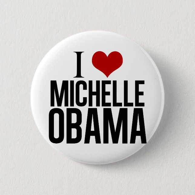 Macaron Rond 5 Cm I Love Michelle Obama (Devant)