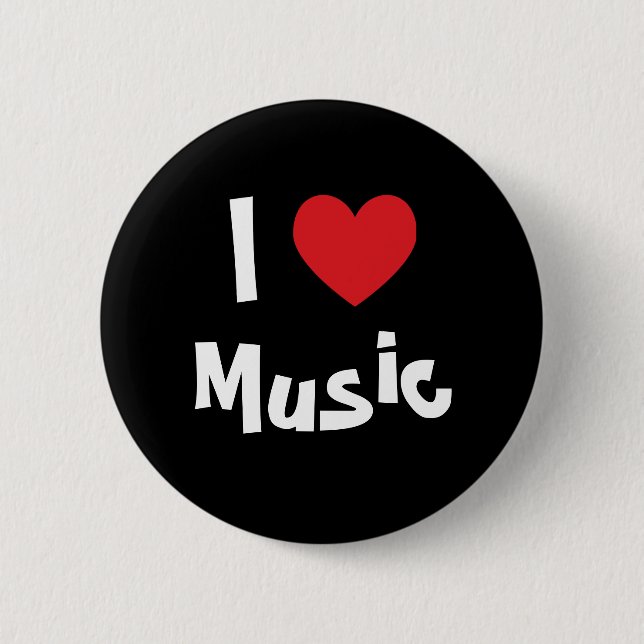 Macaron Rond 5 Cm I Love Music (Devant)