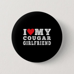 Macaron Rond 5 Cm I Love My Cougar Girlfriend - I Heart My Cougar Gf