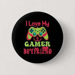 Macaron Rond 5 Cm I Love My Gamer Boyfriend Coeur Bf Jeux Vidéo, Ga