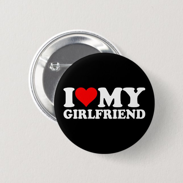 Macaron Rond 5 Cm I Love My Girlfriend 1BK1 (Devant & derrière)