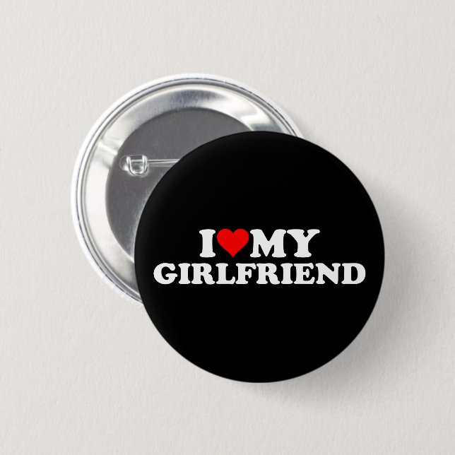 Macaron Rond 5 Cm I Love My Girlfriend 3BK1 (Devant & derrière)