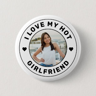 Macaron Rond 5 Cm I Love My Girlfriend Bouton photo personnalisé