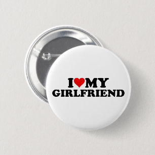 Macaron Rond 5 Cm I Love My Girlfriend Heart GF Valentines Day 3WH1